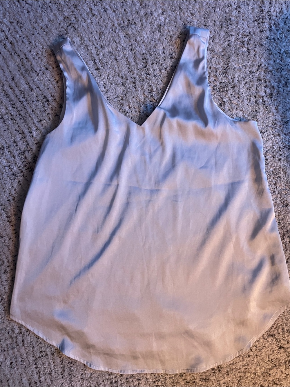 Light Blue V-Neck Womens Tank Top